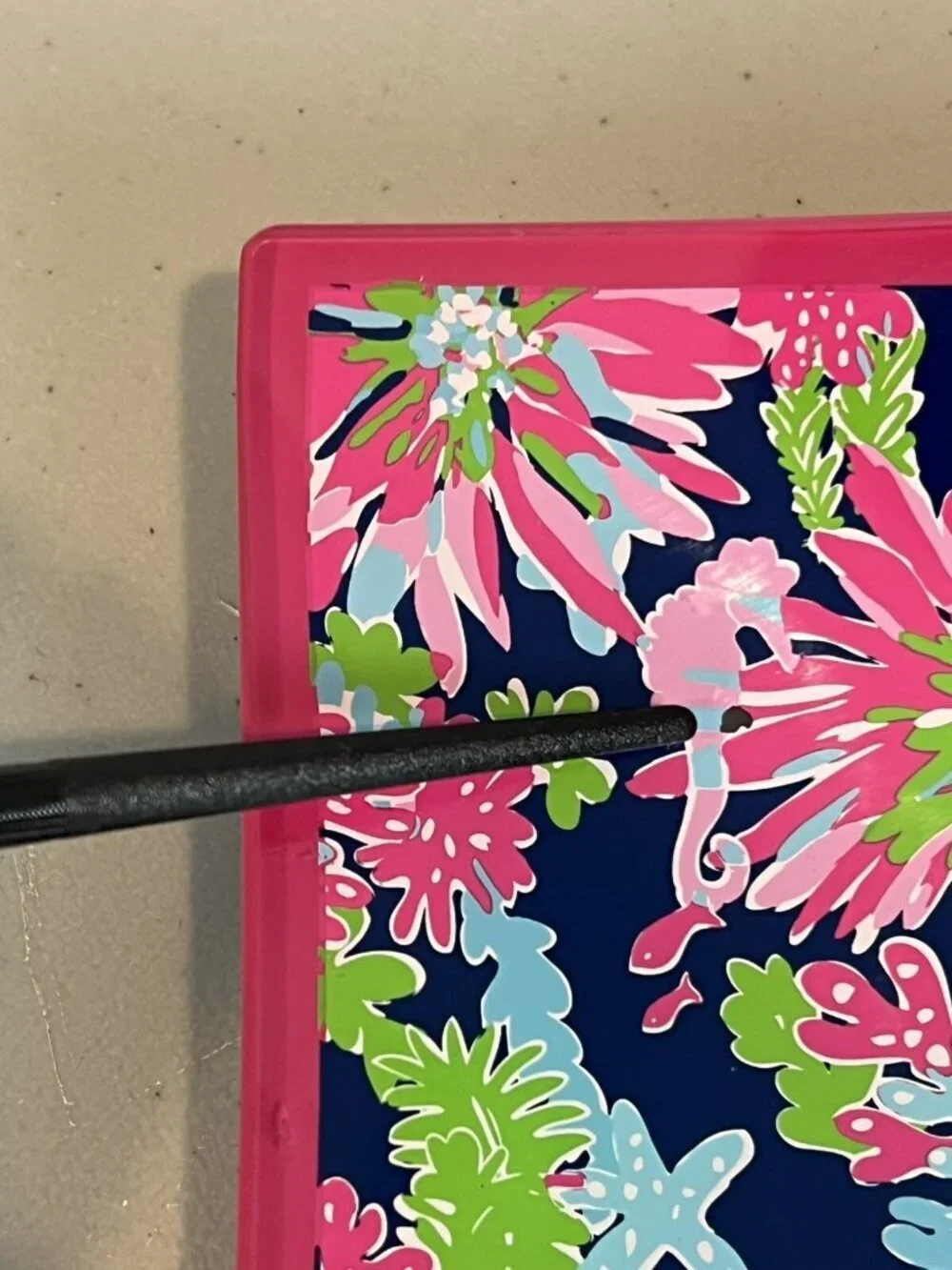 Lilly Pulitzer Glass Catchall Trinket Tray Dish Trippin and Sippin Print